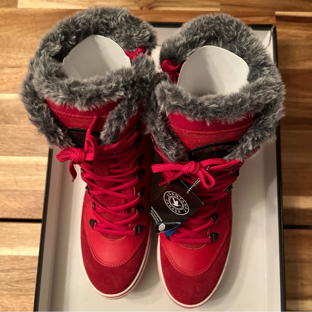 Santana Canada Women's Vibrant Red Winter Boots - Picture 2 of 10